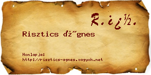 Risztics Ágnes névjegykártya