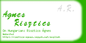 agnes risztics business card